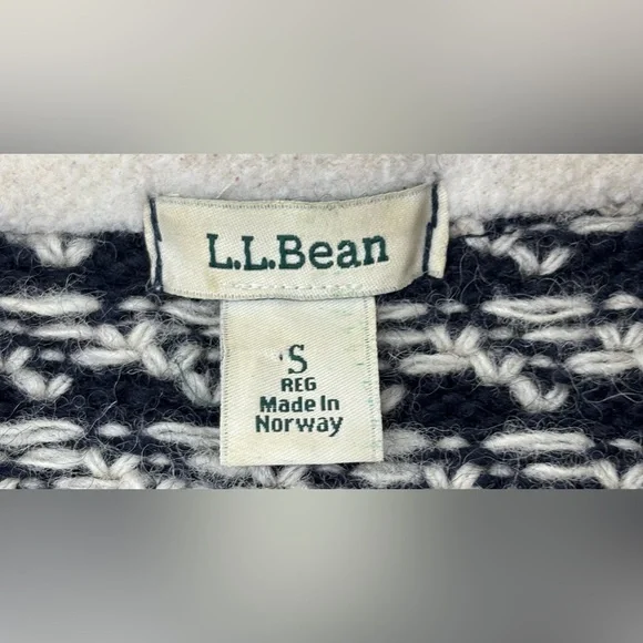 L.L. Bean | Vintage | Birdseye Norwegian Wool | Zipper |‎ Navy Blue | Small - Picture 2 of 9